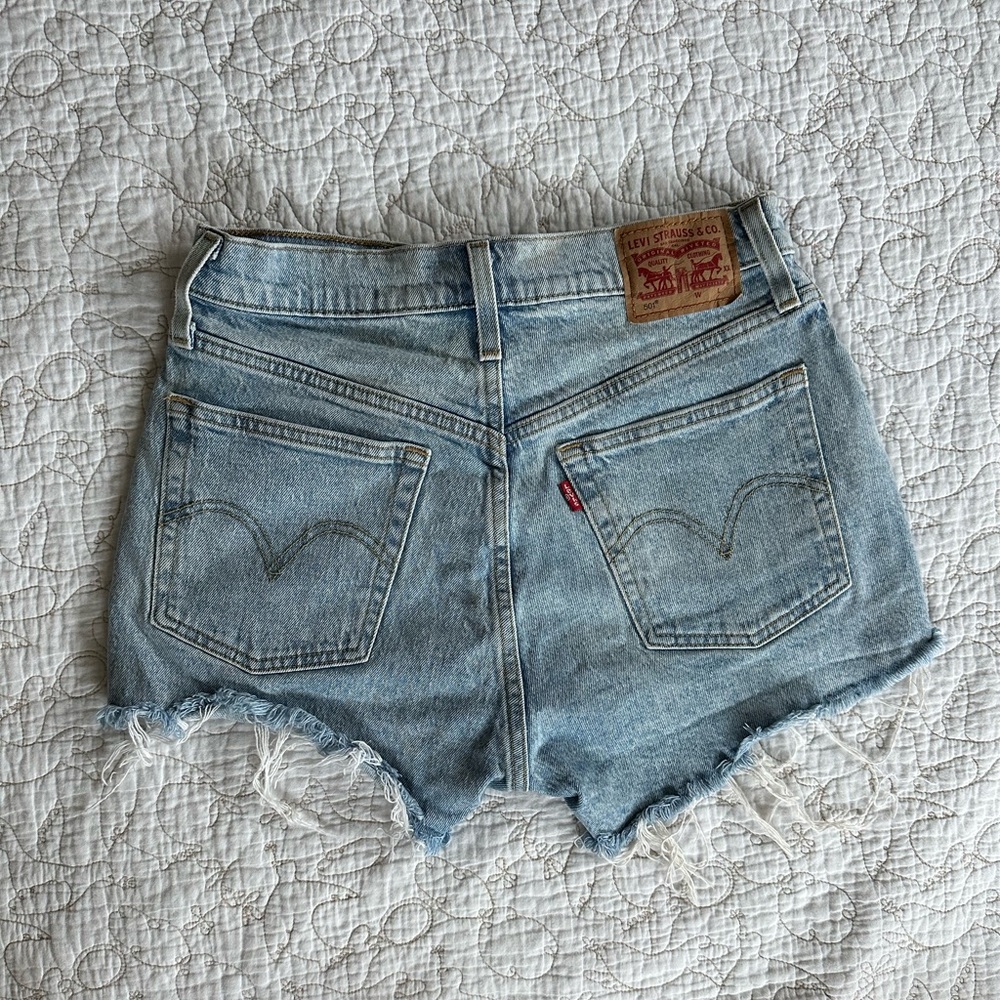 Levi's Light Wash High-Waisted Jean Shorts